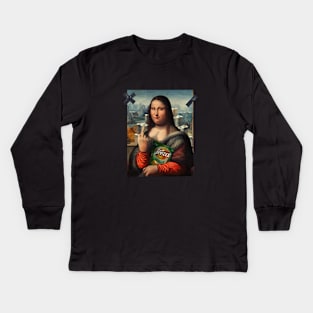 Mona lisa snacs Kids Long Sleeve T-Shirt